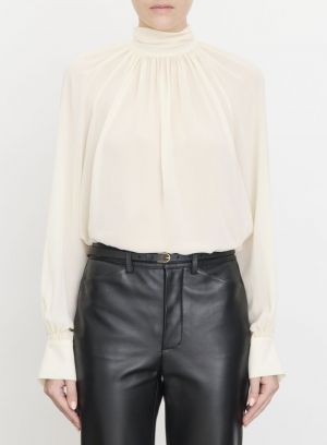 GATHERED DRAPED NECK BLOUSE 128CRE