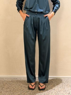 HEAVY STRETCH SILK SATIN PANTS JADE 6054