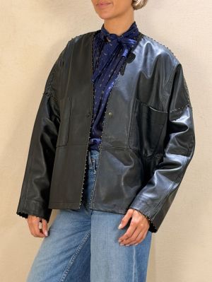 NAPPA LEATHER BEADED KIMONO JA PETROLE 6051