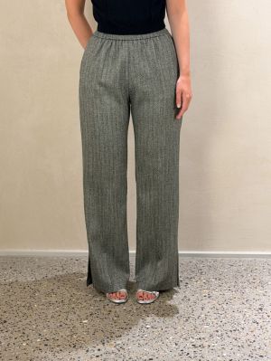 JASPE CHEVRON ELASTICATED PANT NERO 8003