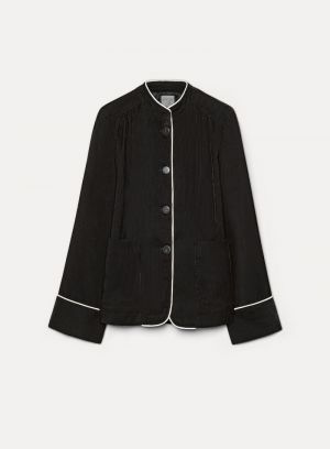 FLUID RIBBED VELVET TANG JACKE NERO 8009
