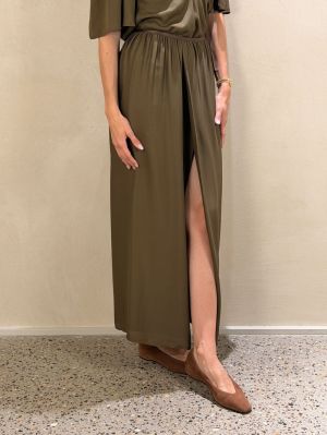 MIXED SILK MAROCAINE SLIT SKIR OUD 6100