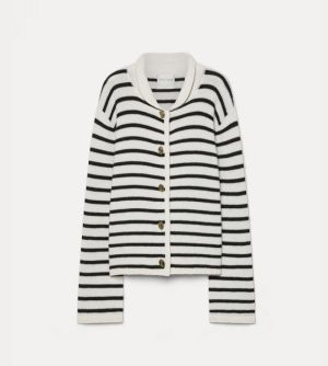 WOOL CASHMERE STRIPED JACKET PURE 0023