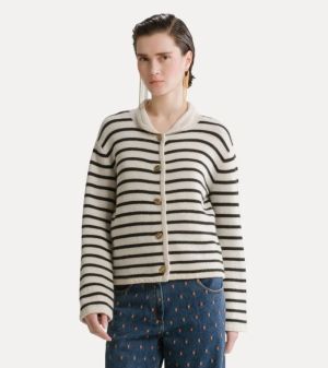 WOOL CASHMERE STRIPED JACKET PURE 0023