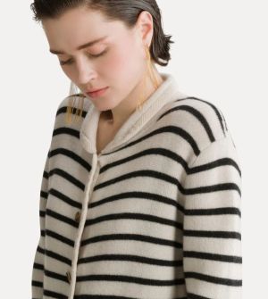WOOL CASHMERE STRIPED JACKET PURE 0023