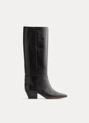 LEATHER HIGH BOOTS NERO