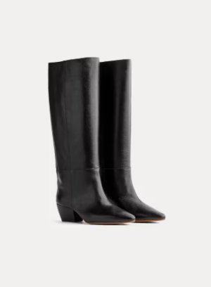 LEATHER HIGH BOOTS NERO