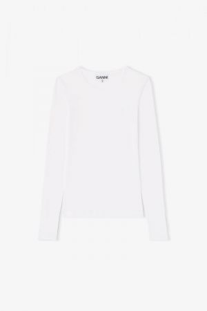 SOFT COTTON JERSEY LONG SLEEVE BRIGHT WHITE
