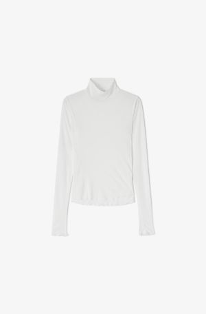 A1040513 MARL MESH TURTLENECK 151 BRIGHT WHIT