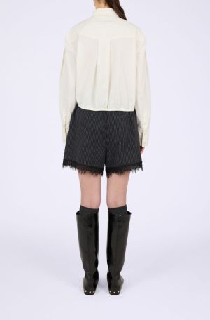 PINSTRIPE FLANNEL LACE SHORTS PHANTOM 252