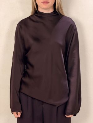 SILK SATIN SLOUCH NECK SHIRT FONDANT 3015