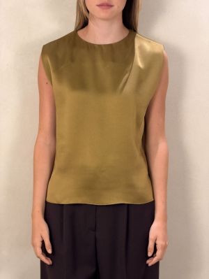 SHINY ENVERS SATIN TOP GOLD 3017