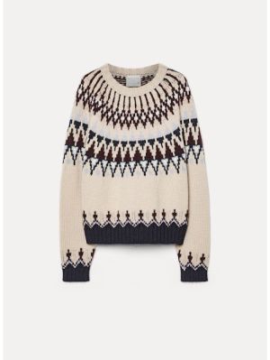 FAIR ISLE RWS CABLE WOOL ROUND CREAM 3002